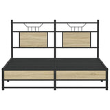 Bed Frame without Mattress Sonoma Oak 140x190 cm Engineered Wood 4106962
