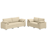 Sofa Set 2 pcs Cream 219 x 77 x 82 cm Fabric 3324747