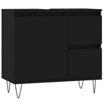 ZNTS 3 Piece Bathroom Furniture Set Black Engineered Wood 3190222