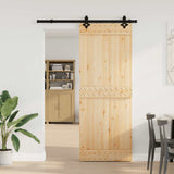 Sliding Door with Hardware Set 80x210 cm Solid Wood Pine 3332677