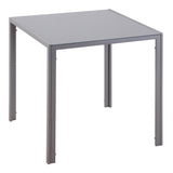 Modern Square Dining Table for 2-4 People, with Glass Top & Metal Legs for Dining Room, Living Room, T3398P342298