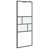 Walk-in Shower Wall Black 80 x 195 x 0.5 cm Glass and Aluminium 42025247