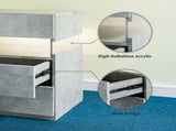 LED Nightstands Acrylic Board LED Bedside Tables for End Table with 3 Drawer Dresser for T3272P287615