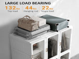Portable Clothes Wardrobe for Bedroom, Foldable Clothes Organiser with Cube Storage, Hanging Rods, T3398P330515