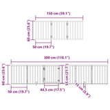 Dog Gate with Door Foldable 15 Panels Black 750 cm Poplar Wood 3155543