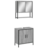 2 Piece Bathroom Furniture Set Grey Sonoma Engineered Wood 3214663