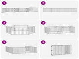 Dog Gate 6 pcs Black 100 x 60 cm Galvanised Steel 891998