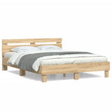 Bed Frame Sonoma Oak Engineered Wood King Size Modern Bed Frame 3207415