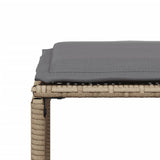 7 Piece Garden Dining Set with Cushions Beige Poly Rattan 369012