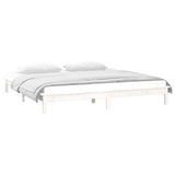 LED Bed Frame without Mattress White 140x190 cm Solid Wood 820652