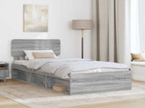 Bed Frame Grey Sonoma 100 x 200 cm Solid Pine Wood 3412119