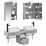 Bathroom Cabinet Set 5 pcs Concrete Grey Engineered Wood 3406314
