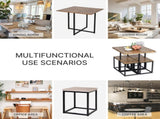 5 Piece Dining Table and Chairs Set 4, Industrial Space Saving Table and Chairs with Metal Frame, T3398P344217
