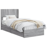 Bed Frame with Storage and Headboard Grey Sonoma 90 x 190 cm 3414424