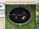10ft Outdoor Trampoline with Enclosure Net, Spring Cover, Black T3398P425072