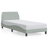 Bed Frame "Dover" Light Grey 90x190 cm Single Velvet 373320