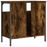 Bathroom Sink Cabinet Smoked Oak 60x30x60 cm Engineered Wood 842438