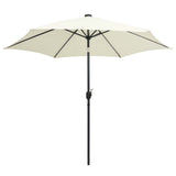 Garden Parasol Sand white 100% polyester, aluminium 300 cm diameter 47361