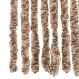 Fly Curtain Beige and Dark Brown 90x200 cm Chenille 377320