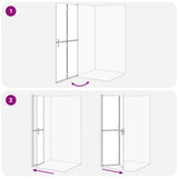 Walk-In Shower Wall Folding Black 90 x 6.5 x 190 cm 42017965