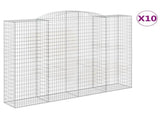 Arched Gabion Baskets 10 pcs 300x50x220/240 cm Galvanised Iron 3146817