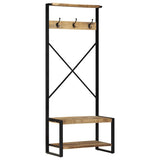 ZNTS Clothes Rack 80x40x190 cm Solid Rough Wood Mango 4015961