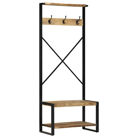 ZNTS Clothes Rack 80x40x190 cm Solid Rough Wood Mango 4015961