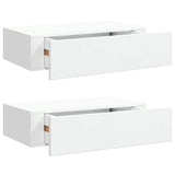 Wall-mounted Drawer Shelves 2 pcs White 40x23.5x10 cm MDF 330242