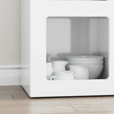 Sideboard High Gloss White 59 x 35 x 80.5 cm Engineered Wood 891318