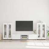 TV Cabinet Set FLORIN 3 pcs High Gloss White Engineered Wood 3397938
