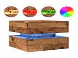 Coffee Table with LED Lights Old Wood 50x50x40 cm 857716