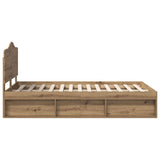 Bed Frame Artisian Oak 120 x 200 cm Solid Pine Wood 3413334