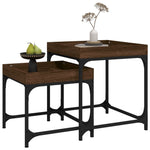 ZNTS Side Tables 2 pcs Brown Oak Engineered Wood 823286