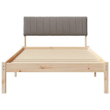 Bed frame Brown and taupe 100 x 200 cm Solid pine wood 878702