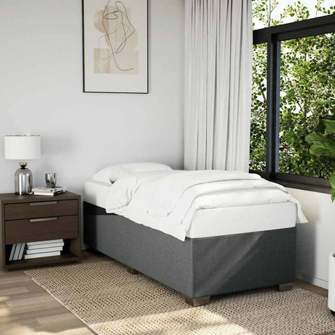 ZNTS Bed Frame without Mattress Dark Grey Single Fabric 3284506