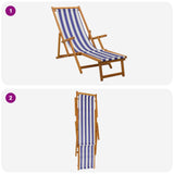 Folding Sun Lounger 3 Position Solid Eucalyptus Wood 42024924