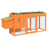 Chicken Coop Brown 204x50x84 cm Solid Wood Pine 172236