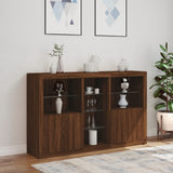 Sideboard with LED Lights Brown Oak 162x37x100 cm 3209176
