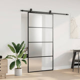 Sliding Door with Hardware Set Black 102.5x205 cm ESG Glass 3375861