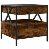 Coffee Table with Infinity LED Smoked Oak 50x50x51 cm 847714