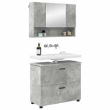 Bathroom Furniture Set with Drawer 2 pcs Concrete Grey 3393016