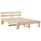 Bed Frame with Headboard Natural 140 x 200 cm Solid Pine Wood 872440