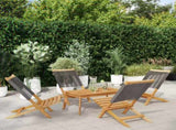 Folding Garden Chairs 4 pcs Grey Solid Wood Acacia 3214631