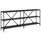 Console Table Black Oak 180 x 30 x 75 cm Engineered Wood 881907