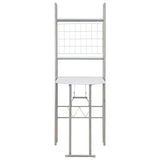 3 Piece Folding Dining Set with Storage Rack MDF and Steel White 284403
