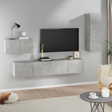 4 Piece TV Cabinet Set Concrete Grey Engineered Wood 3114337