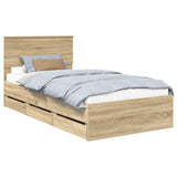Bed Frame with Drawer Sonoma Oak 100 x 200 cm Engineer Wood 3410737
