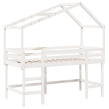 Loft Bed with Ladder and Roof without Mattress White 80x200 cm 3282073