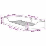 Bed Frame Wax Brown 80 x 200 cm Solid Pine Wood 873393
