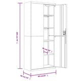 File Cabinet Light Grey 90x40x200 cm Steel 339761